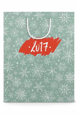 Готовый праздничный бумажный пакет к Новому году