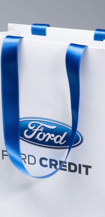 Бумажный пакет Форд с ручками лентами