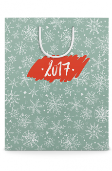 Готовый праздничный бумажный пакет к Новому году