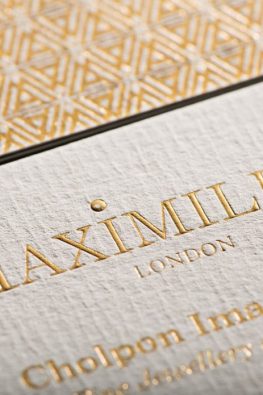 многослойные визитки ювелирной компании MaximiliaN (London)