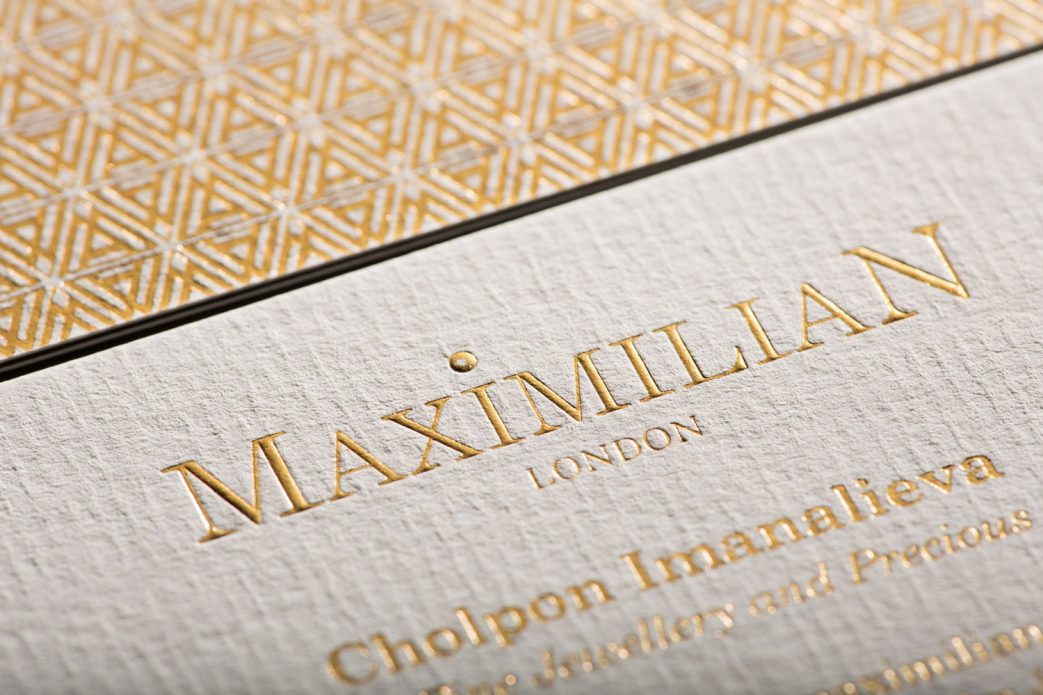 многослойные визитки ювелирной компании MaximiliaN (London)