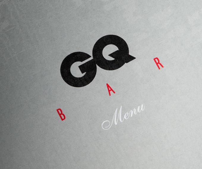 Образец выборочной УФ-лакировки на примере меню ресторана GQ Bar