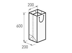 Вертикальный бумажный пакет В200x600x200