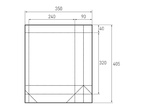 Штамп для вырубки вертикального бумажного пакета v 240-320-90 (1 шт. на штампе). Привью 500x375 пикселов.