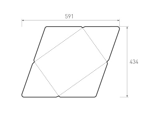Штамп для вырубки горизонтального конверта kg 360x260 (1 шт. на штампе). Привью 500x375 пикселов
