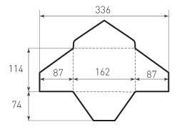 Горизонтальный треугольный конверт 160x40