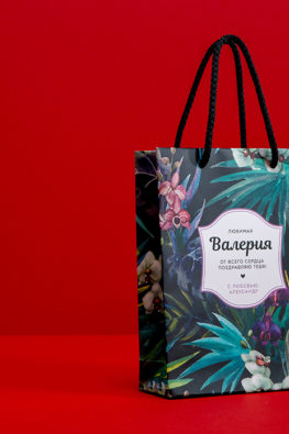 Бумажный пакет "Тропические цветы"