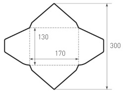 Конверт горизонтальный треугольный 170x130