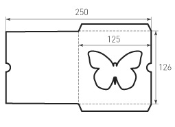 Вертикальный конверт бабочка 125x126