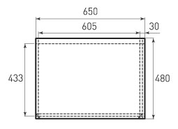 Горизонтальный бумажный пакет G605x433x30