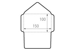 Конверт горизонтальный треугольный 150x100