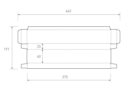 Коробка из микрогофрокартона 375x60x25